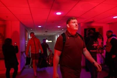210226 - Wales v Scotland - Guinness Six Nations Championship - Rhys Carre of Wales arrives at the stadium