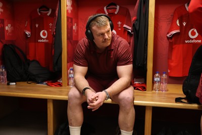 210226 - Wales v Scotland - Guinness Six Nations Championship - Dewi Lake of Wales in the dressing room before the game