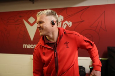 210226 - Wales v Scotland - Guinness Six Nations Championship - Blair Murray of Wales in the dressing room before the game