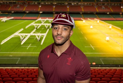 210226 - Wales v Scotland - Guinness Six Nations Championship - Gabriel Hamer-Webb of Wales with his first cap