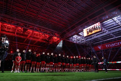 210226 - Wales v Scotland - Guinness Six Nations Championship - Wales sing the anthem