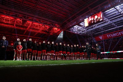 210226 - Wales v Scotland - Guinness Six Nations Championship - Wales sing the anthem