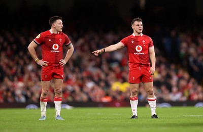 210226 - Wales v Scotland - Guinness Six Nations Championship - Josh Adams and Jarrod Evans of Wales 