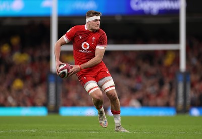 210226 - Wales v Scotland - Guinness Six Nations Championship - Taine Plumtree of Wales 