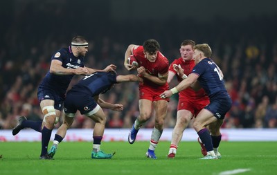 210226 - Wales v Scotland, 2026 Guinness Six Nations - Eddie James of Wales charges forward