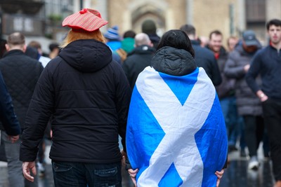 210226 - Wales v Scotland - Guinness Six Nations - Scotland fans in Cardiff before the match