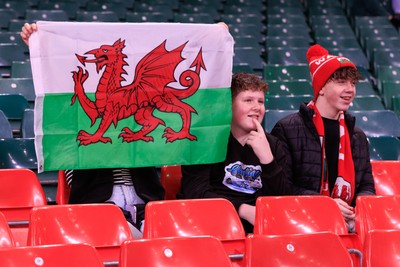 210226 - Wales v Scotland - Guinness Six Nations - Wales fans before the match