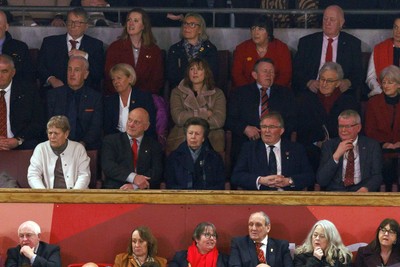 210226 - Wales v Scotland - Guinness Six Nations - HRH Anne, Princess Royal watches the game