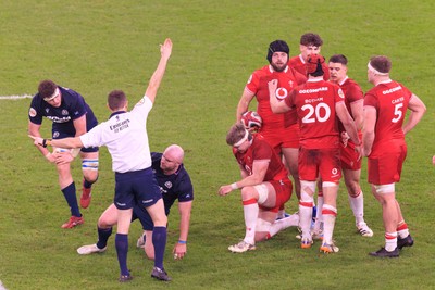 210226 - Wales v Scotland - Guinness Six Nations - Nicky Smith of Wales is congratulated by team mates after winning a turnover