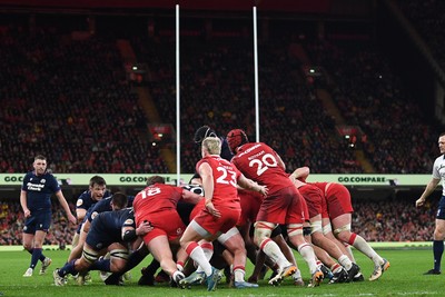 210226 - Wales v Scotland - Guinness Men's Six Nations - Wales scrum