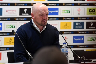 210226 - Wales v Scotland - Guinness Men's Six Nations - Scotland Head Coach, Gregor Townsend speaks in a press conference after the match