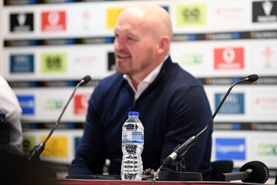 210226 - Wales v Scotland - Guinness Men's Six Nations - Scotland Head Coach, Gregor Townsend speaks in a press conference after the match