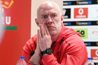 210226 - Wales v Scotland - Guinness Men's Six Nations - Wales Head Coach, Steve Tandy speaks in a press conference after the match