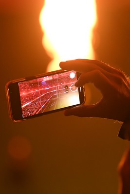 210226 - Wales v Scotland - Guinness Men's Six Nations - Light show before the match 