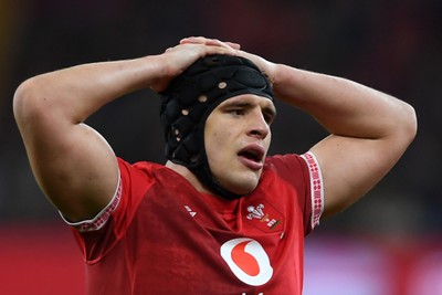 210226 - Wales v Scotland - Guinness Men's Six Nations - Dafydd Jenkins of Wales