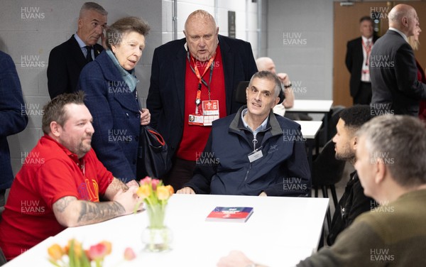 210226 - Wales v Scotland, 2026 Guinness Six Nations - HRH The Princess Royal talks to disabled and injured rugby players at the Welsh Rugby Charitable Trust ahead of Wales v Scotland