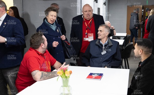 210226 - Wales v Scotland, 2026 Guinness Six Nations - HRH The Princess Royal talks to disabled and injured rugby players at the Welsh Rugby Charitable Trust ahead of Wales v Scotland
