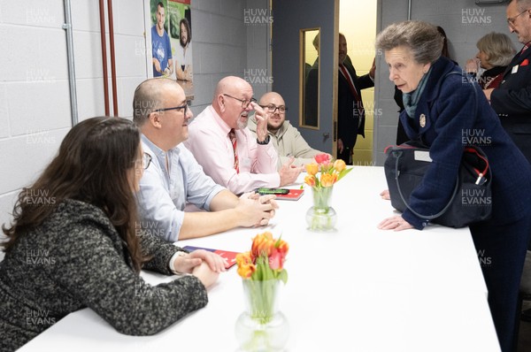 210226 - Wales v Scotland, 2026 Guinness Six Nations - HRH The Princess Royal talks to disabled and injured rugby players at the Welsh Rugby Charitable Trust ahead of Wales v Scotland