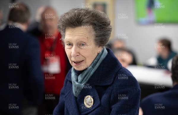 210226 - Wales v Scotland, 2026 Guinness Six Nations - HRH The Princess Royal talks to disabled and injured rugby players at the Welsh Rugby Charitable Trust ahead of Wales v Scotland