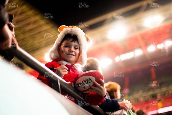 210226 - Wales v Scotland - Guinness Six Nations - Fans react inside the Stadium during the match 