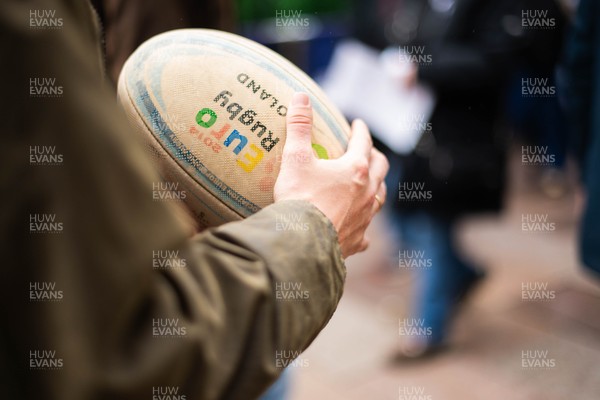 210226 - Wales v Scotland - Guinness Six Nations - Fans in Cardiff City centre ahead of the game 