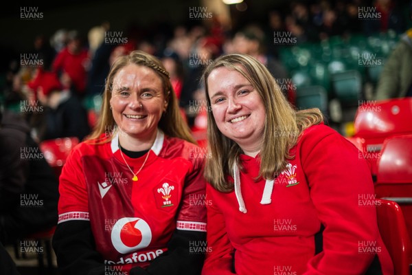 210226 - Wales v Scotland - Guinness Six Nations - Fans react inside the Stadium during the match 