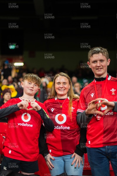 210226 - Wales v Scotland - Guinness Six Nations - Fans react inside the Stadium during the match 