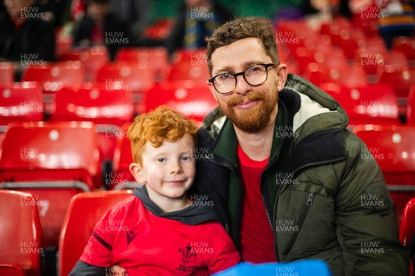 210226 - Wales v Scotland - Guinness Six Nations - Fans react inside the Stadium during the match 