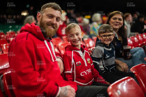 210226 - Wales v Scotland - Guinness Six Nations - Fans react inside the Stadium during the match 