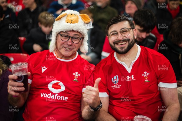 210226 - Wales v Scotland - Guinness Six Nations - Fans react inside the Stadium during the match 