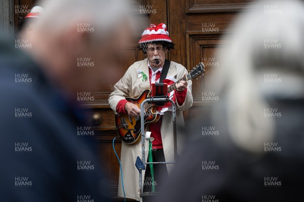 210226 - Wales v Scotland - Guinness Six Nations - Fans in Cardiff City centre ahead of the game 