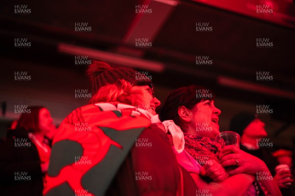 210226 - Wales v Scotland - Guinness Six Nations - Fans react inside the Stadium during the match 