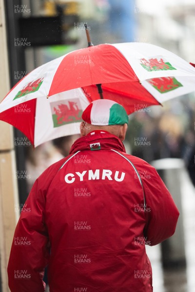 210226 - Wales v Scotland - Guinness Six Nations - Fans in Cardiff City centre ahead of the game 