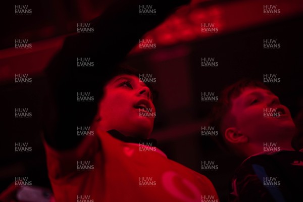 210226 - Wales v Scotland - Guinness Six Nations - Fans react inside the Stadium during the match 