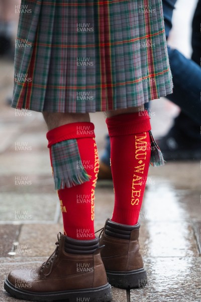 210226 - Wales v Scotland - Guinness Six Nations - Fans in Cardiff City centre ahead of the game 