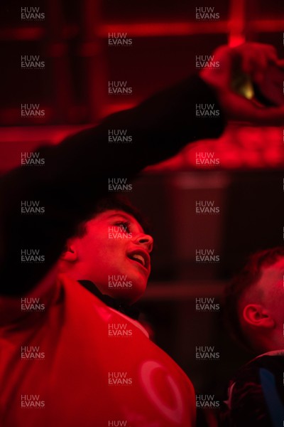 210226 - Wales v Scotland - Guinness Six Nations - Fans react inside the Stadium during the match 