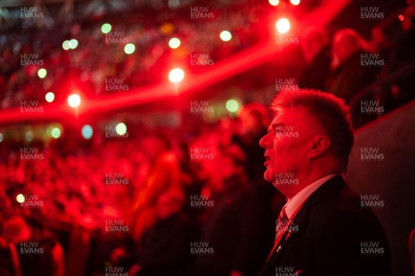 210226 - Wales v Scotland - Guinness Six Nations - Fans react inside the Stadium during the match 