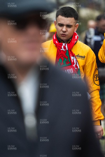 210226 - Wales v Scotland - Guinness Six Nations - Fans in Cardiff City centre ahead of the game 