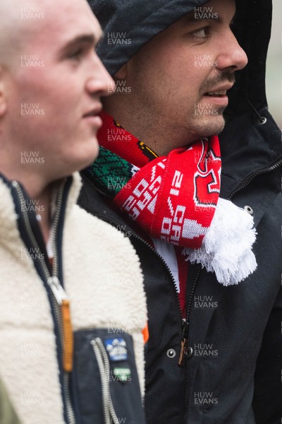 210226 - Wales v Scotland - Guinness Six Nations - Fans in Cardiff City centre ahead of the game 