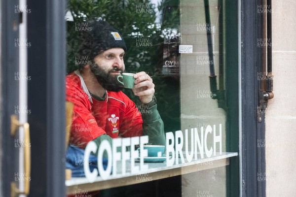 210226 - Wales v Scotland - Guinness Six Nations - Fans in Cardiff City centre ahead of the game 