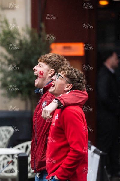 210226 - Wales v Scotland - Guinness Six Nations - Fans in Cardiff City centre ahead of the game 