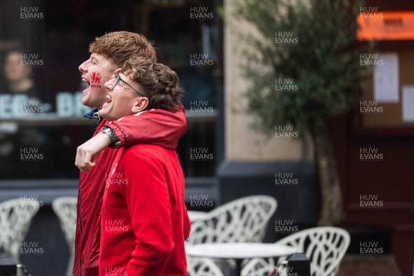 210226 - Wales v Scotland - Guinness Six Nations - Fans in Cardiff City centre ahead of the game 