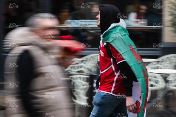 210226 - Wales v Scotland - Guinness Six Nations - Fans in Cardiff City centre ahead of the game 