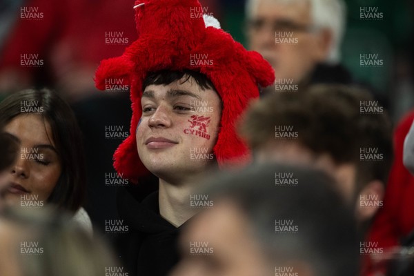 210226 - Wales v Scotland - Guinness Six Nations - Fans react inside the Stadium during the match 