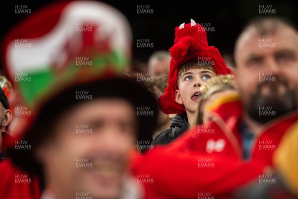 210226 - Wales v Scotland - Guinness Six Nations - Fans react inside the Stadium during the match 
