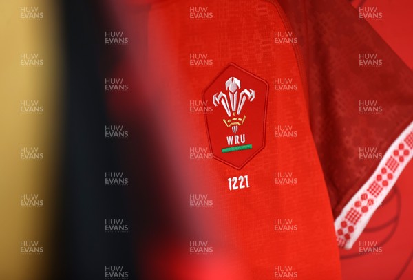 210226 - Wales v Scotland - Guinness Six Nations Championship - Gabriel Hamer-Webb of Wales jersey in the dressing room before the game