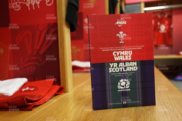 210226 - Wales v Scotland - Guinness Six Nations Championship - Wales dressing room before the game