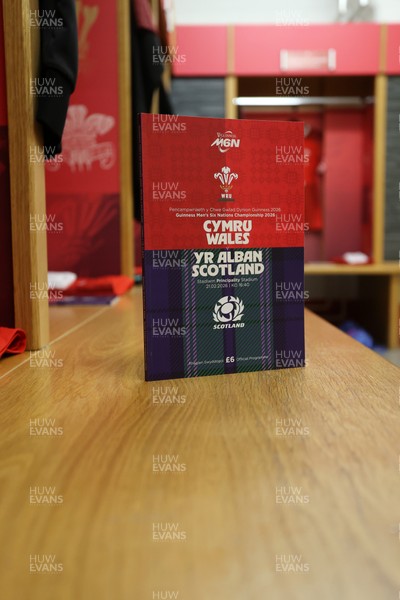210226 - Wales v Scotland - Guinness Six Nations Championship - Wales dressing room before the game