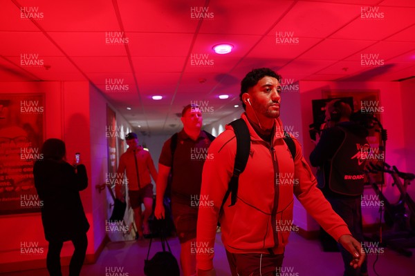 210226 - Wales v Scotland - Guinness Six Nations Championship - Gabriel Hamer-Webb of Wales arrives at the stadium