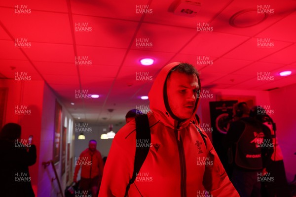 210226 - Wales v Scotland - Guinness Six Nations Championship - Jarrod Evans of Wales arrives at the stadium